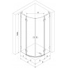 Mexen Lunar L Duschkabine Halbkreis Pendeltür links 100 x 90 cm, transparent, schwarz - 833L-100L-090P-70-00