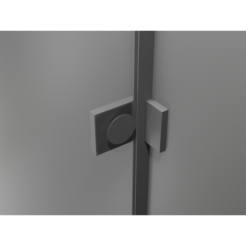 Mexen Lunar L Halbrunde Duschkabine mit Schwenktür, links, 100 x 90 cm, transparent, Gun Metal - 833L-100L-090P-95-00