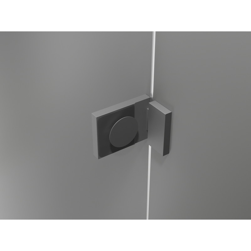 Mexen Lunar L Halbrunde Duschkabine mit Schwenktür, links, 100 x 90 cm, transparent, Gun Metal - 833L-100L-090P-95-00