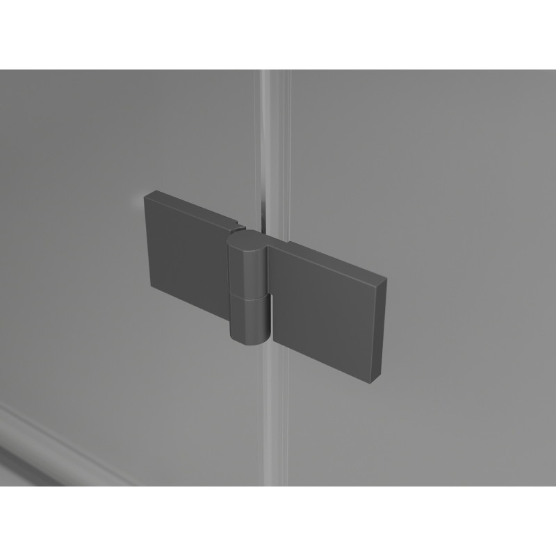 Mexen Lunar L Halbrunde Duschkabine mit Schwenktür, links, 100 x 90 cm, transparent, Gun Metal - 833L-100L-090P-95-00