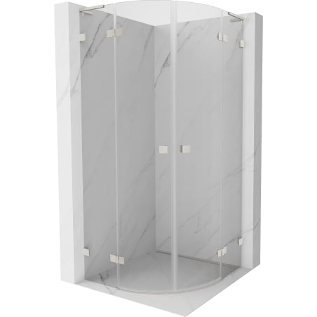 Mexen Lunar L Runddusche Pendeltür 90 x 90 cm, transparent, gebürsteter Nickel - 833L-090L-090P-97-00