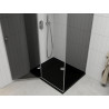 Mexen Roma Duschkabine schwenkbar 90 x 120 cm, Graphit, Chrom + Duschwanne Flat, schwarz - 854-090-120-01-40-4070