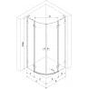 Mexen Lunar L Halbrunde, schwenkbare Duschkabine links 100 x 90 cm, transparent, gebürsteter Nickel - 833L-100L-090P-97-00