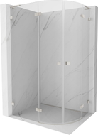 Mexen Lunar L Halbrunde, schwenkbare Duschkabine links 100 x 90 cm, transparent, gebürsteter Nickel - 833L-100L-090P-97-00