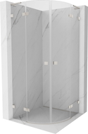 Mexen Lunar L halbkreisförmige Duschkabine mit Schwingtür 100 x 100 cm, transparent, gebürsteter Nickel - 833L-100L-100P-97-00