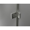 Mexen Lunar L halbkreisförmige Duschkabine mit Schwingtür 100 x 100 cm, transparent, gebürsteter Nickel - 833L-100L-100P-97-00
