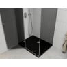 Mexen Roma Duschkabine schwenkbar 120 x 80 cm, Graphit, Chrom + Duschwanne Flat, Schwarz - 854-120-080-01-40-4070