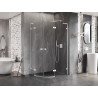 Mexen Lunar L Duschkabine halbrund schwenkbar rechts 100 x 90 cm, transparent, weiß - 833L-100P-090L-20-00