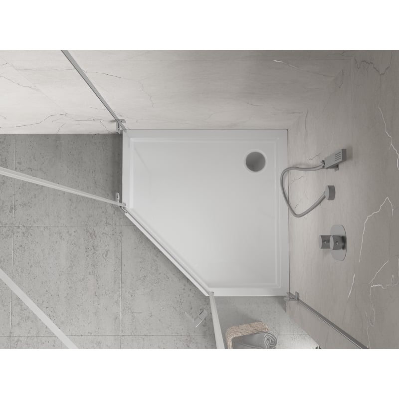 Mexen Flow+ Fünfeck-Duschwanne 100 x 100 cm, weiß glänzend - 46P101010H