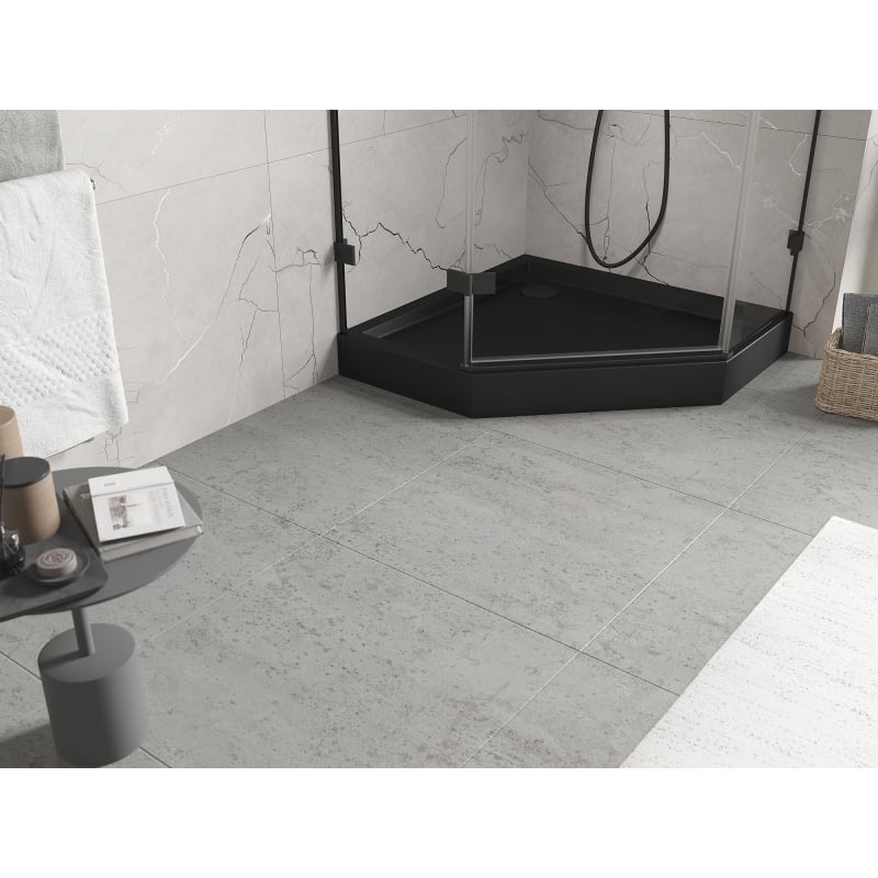 Mexen Flow+ Fünfeck-Duschwanne 80 x 80 cm, Schwarz Matt - 46P708080H