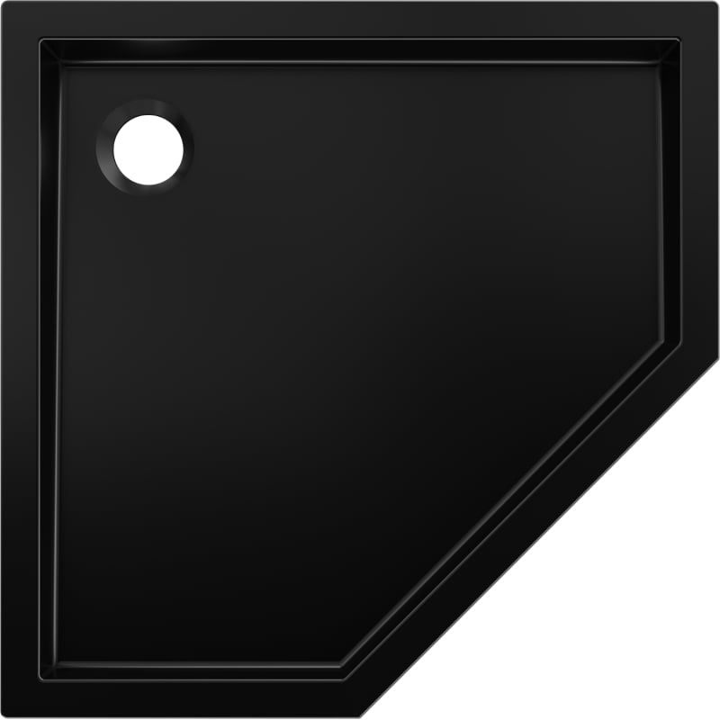 Mexen Flow+ Fünfeck-Duschwanne 80 x 80 cm, Schwarz Matt - 46P708080H