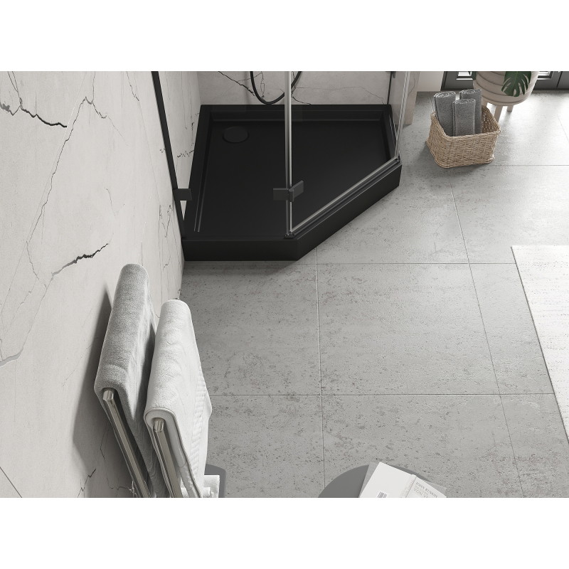 Mexen Flow+ Fünfeck-Duschwanne 80 x 80 cm, Schwarz Matt - 46P708080H