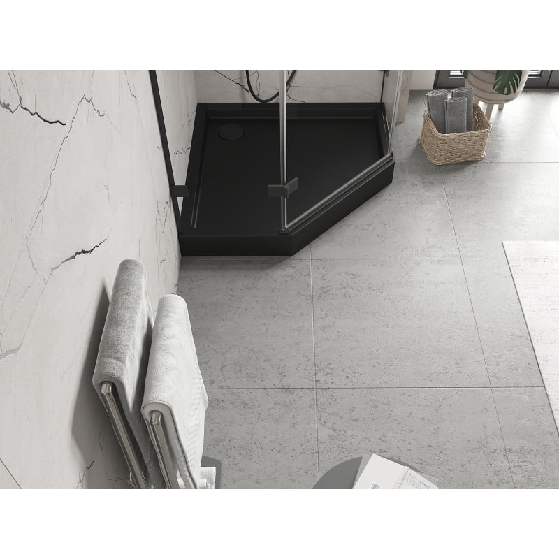 Mexen Flow+ Fünfeck-Duschwanne 100 x 100 cm, schwarz matt - 46P701010H