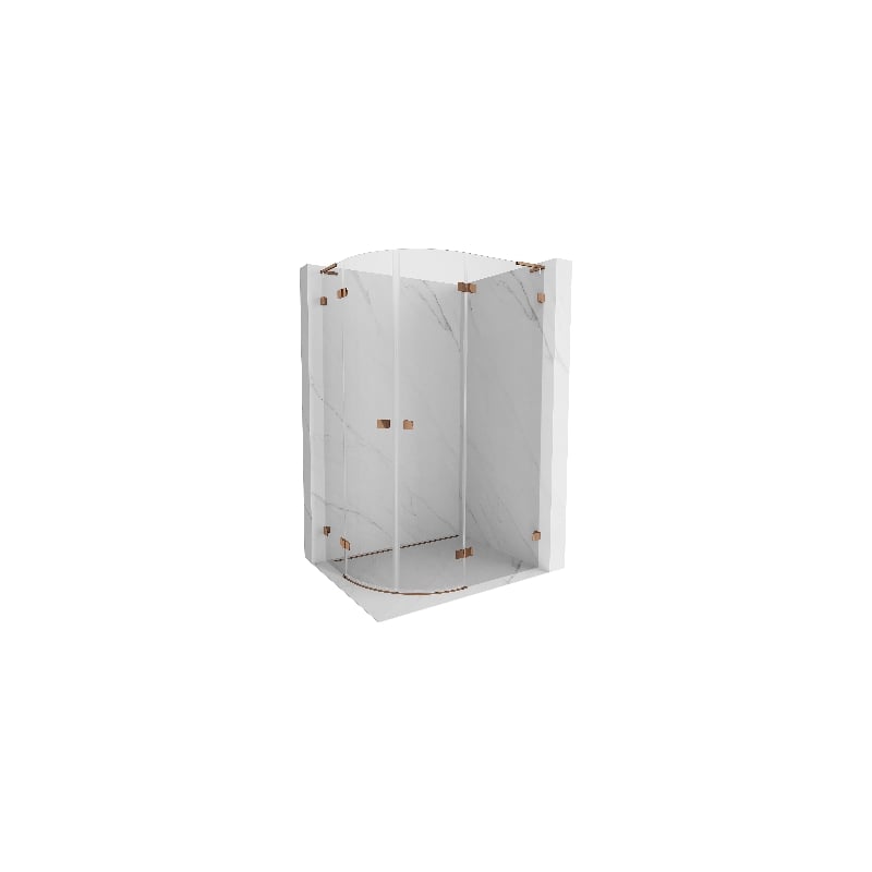 Mexen Lunar L halbkreisförmige Duschkabine, rechte öffnende Tür 100 x 90 cm, transparent, Roségold - 833L-100P-090L-60-00