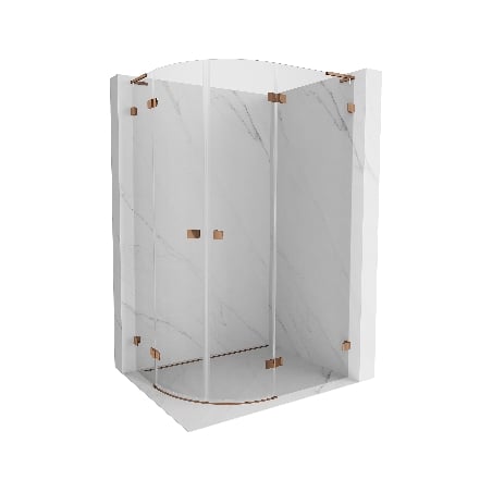 Mexen Lunar L halbkreisförmige Duschkabine, rechte öffnende Tür 100 x 90 cm, transparent, Roségold - 833L-100P-090L-60-00