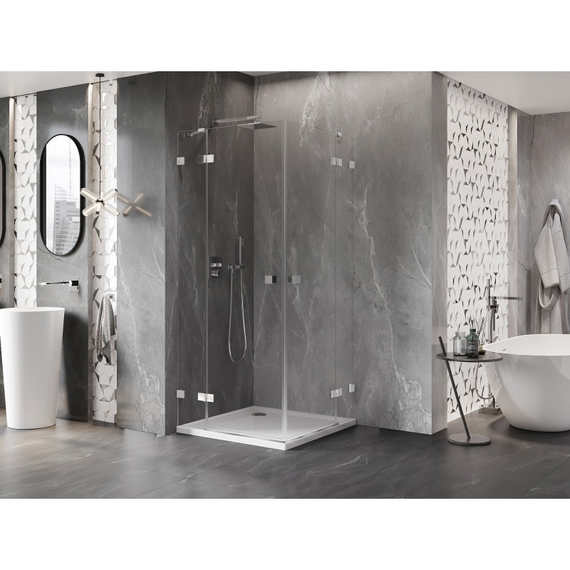 Mexen Lunar Duo Duschkabine schwenkbar 95 x 95 cm, transparent, chrom - 834-095L-095P-01-00