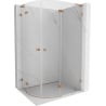 Mexen Lunar L Duschkabine halbrund klappbar rechts 100 x 90 cm, transparent, gebürstetes Kupfer - 833L-100P-090L-65-00