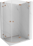 Mexen Lunar L Duschkabine halbrund klappbar rechts 100 x 90 cm, transparent, gebürstetes Kupfer - 833L-100P-090L-65-00