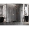 Mexen Lunar L Duschkabine halbrund klappbar rechts 100 x 90 cm, transparent, gebürstetes Kupfer - 833L-100P-090L-65-00
