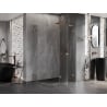 Mexen Lunar L Duschkabine halbrund klappbar rechts 100 x 90 cm, transparent, gebürstetes Kupfer - 833L-100P-090L-65-00