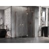Mexen Lunar L Duschkabine halbrund klappbar rechts 100 x 90 cm, transparent, gebürstetes Kupfer - 833L-100P-090L-65-00