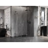 Mexen Lunar L Halbrunde Duschkabine schwenkbar rechts 100 x 90 cm, transparent, gebürstetes Gun Grau - 833L-100P-090L-66-00
