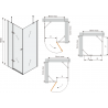 Mexen Roma Duschkabine schwenkbar 80 x 80 cm, transparent, schwarz + Dusche Flat, weiß - 854-080-080-70-00-4010B