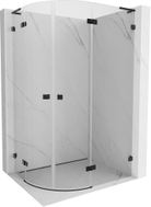 Mexen Lunar L Duschkabine halbrund rechts öffnend 100 x 90 cm, transparent, schwarz - 833L-100P-090L-70-00