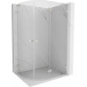 Mexen Lunar L halbkreisförmige Duschkabine zum Öffnen, rechts 100 x 90 cm, transparent, gebürstetes Nickel