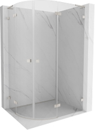 Mexen Lunar L Duschkabine halbrund schwenkbar rechts 100 x 90 cm, transparent, gebürstetes Nickel - 833L-100P-090L-97-00