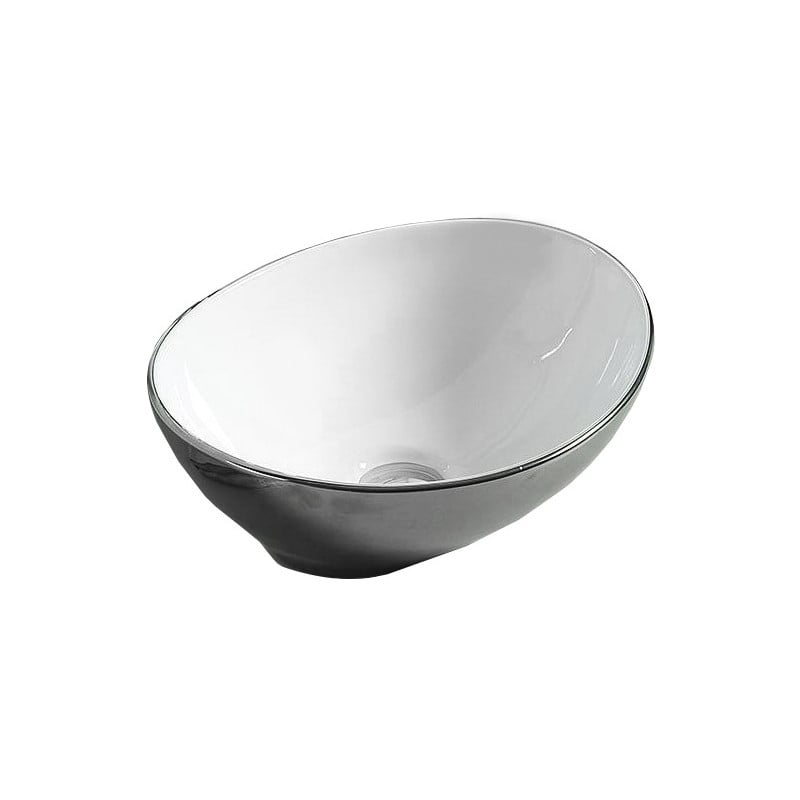 Mexen Elza Aufsatzwaschbecken 40 x 33 cm, silber/weiß - 21014079