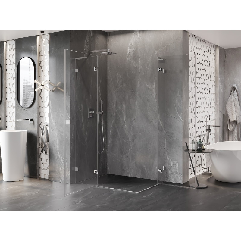 Mexen Lunar L Duo Duschkabine schwenkbar links 85 x 70 cm, transparent, chrom - 834L-085L-070P-01-00