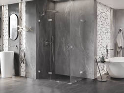 Mexen Lunar Duo Duschkabine, schwenkbar, links 115 x 105 cm, transparent, Chrom - 834-115L-105P-01-00