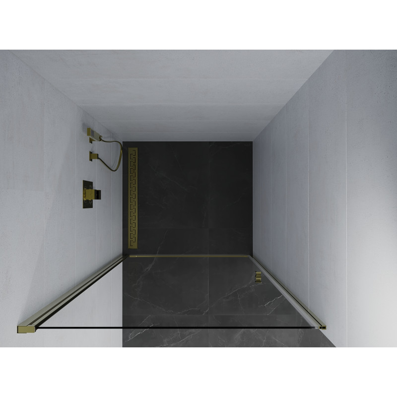 Mexen Pretoria 70 cm breite, transparente, goldene Duschtür mit Schwenkfunktion - 852-070-000-50-00