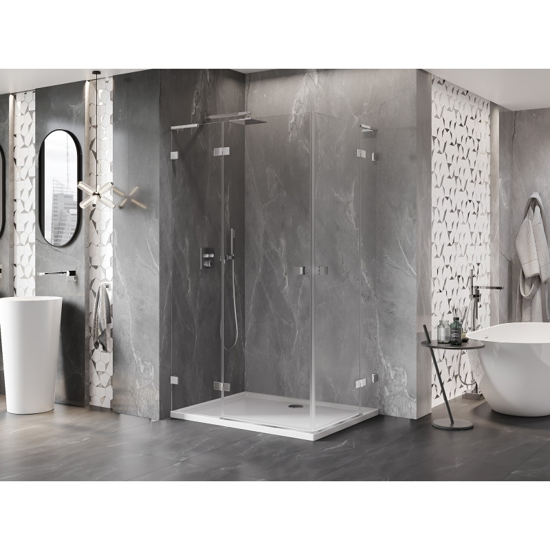 Mexen Lunar L Duo Duschkabine schwenkbar links 105 x 95 cm, transparent, Chrom - 834L-105L-095P-01-00