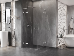 Mexen Lunar L Duo Duschkabine 110 x 110 cm, transparent, Chrom - 834L-110L-110P-01-00