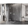 Mexen Lunar Duo Duschkabine Drehbar 75 x 75 cm, Transparent, Weiß - 834-075L-075P-20-00