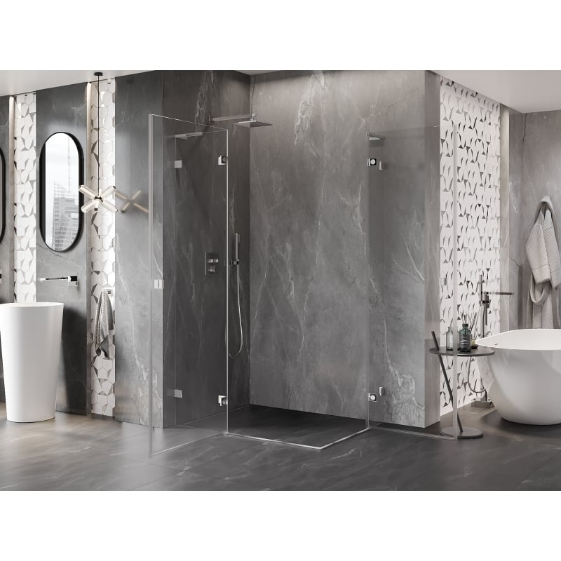 Mexen Lunar L Duo Duschkabine schwenkbar links 120 x 70 cm, transparent, Chrom - 834L-120L-070P-01-00