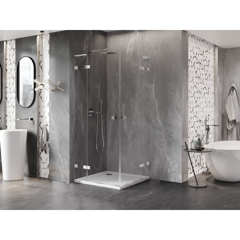 Mexen Lunar L Duo Duschkabine schwenkbar 120 x 120 cm, transparent, chrom - 834L-120L-120P-01-00
