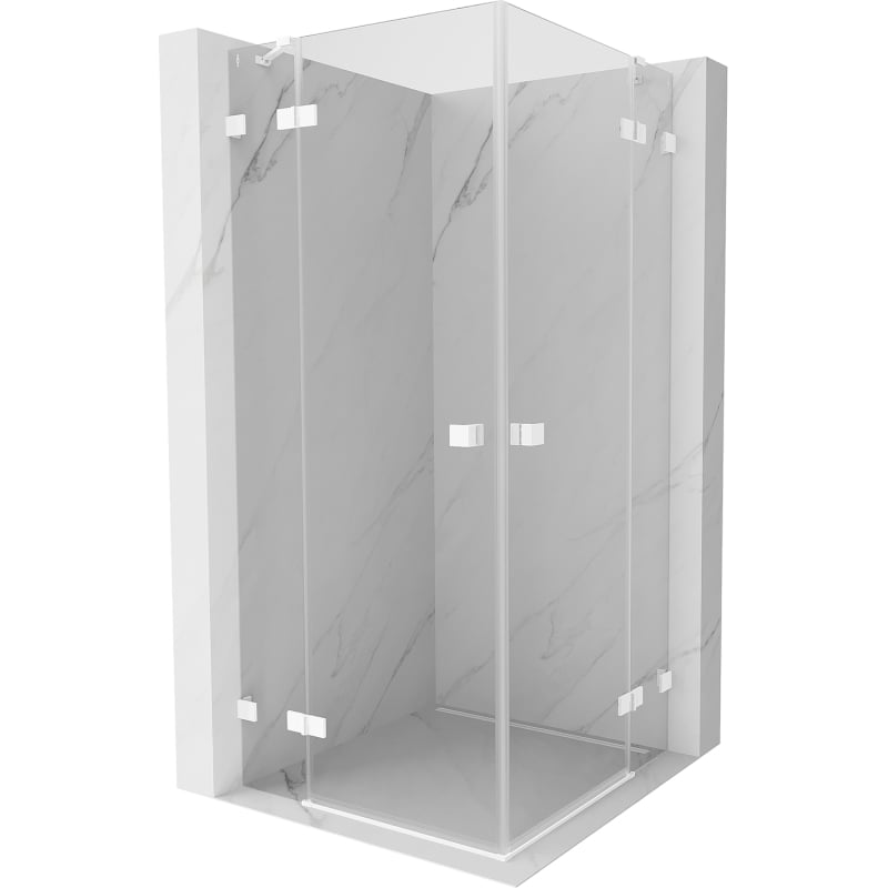 Mexen Lunar Duo Duschkabine Pendeltür 95 x 95 cm, transparent, weiß - 834-095L-095P-20-00