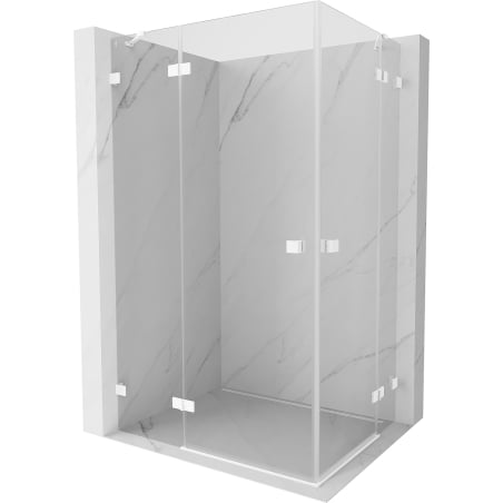 Mexen Lunar Duo Duschkabine mit linker Drehtür 100 x 85 cm, transparent, weiß - 834-100L-085P-20-00