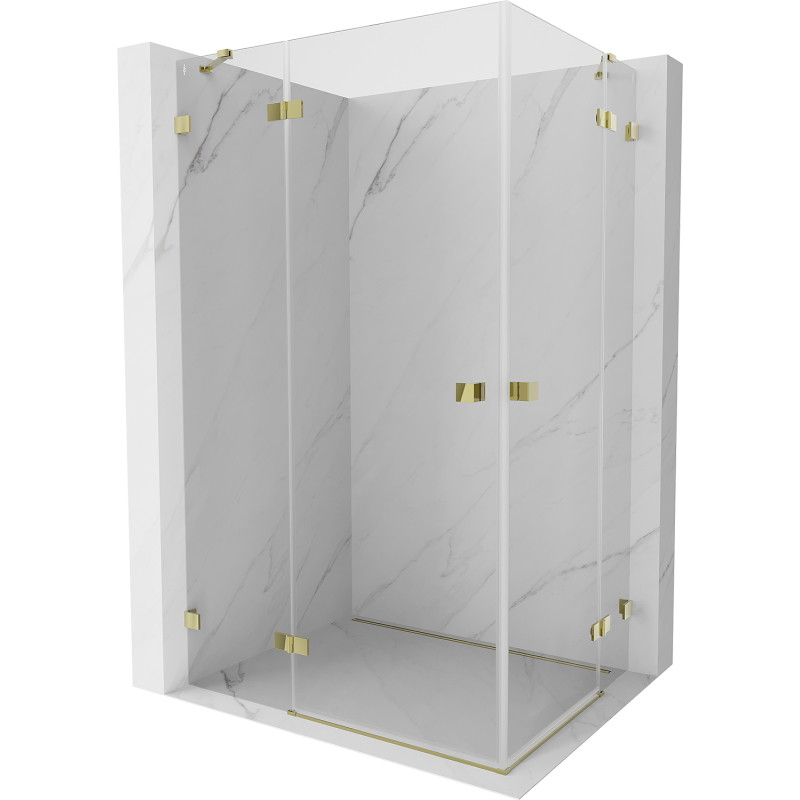 Mexen Lunar Duo Duschkabine, schwenkbar links 75 x 70 cm, transparent, gold - 834-075L-070P-50-00