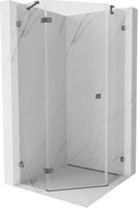 Mexen Lunar fünfeckige Duschkabine, links 80 x 80 cm, transparent, Gun Metal - 831-080L-080P-95-00-L