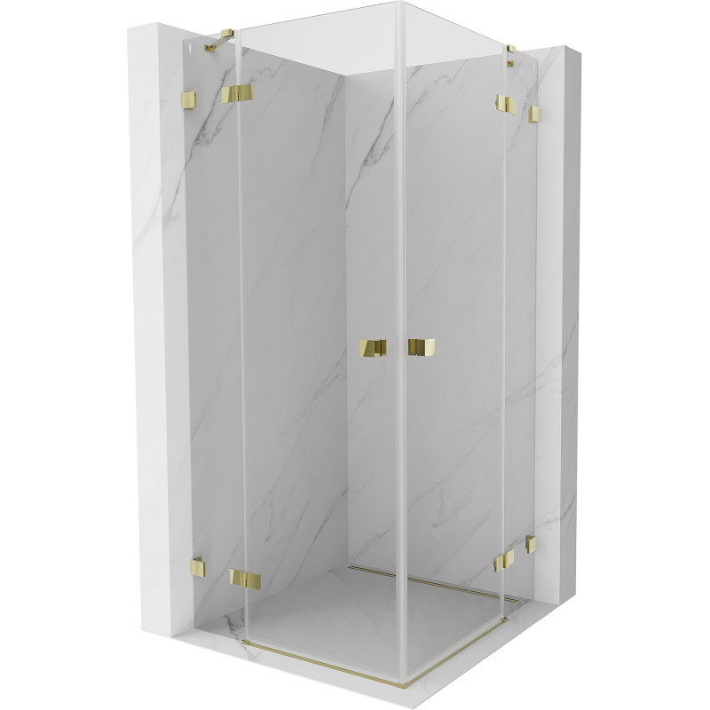 Mexen Lunar Duo Schiebetür-Duschkabine 85 x 85 cm, transparent, gold - 834-085L-085P-50-00