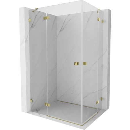 Mexen Lunar Duo Pendeltür-Duschkabine links 90 x 70 cm, transparent, gold - 834-090L-070P-50-00