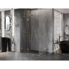 Mexen Lunar Duo Duschkabine Schwingtür links 90 x 75 cm, transparent, gold - 834-090L-075P-50-00