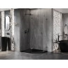 Mexen Lunar fünfeckige Duschkabine, linke Schwingtür, 100 x 80 cm, transparent, Gun Metal - 831-100L-080P-95-00-L
