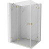 Mexen Lunar Duo Duschkabine, schwenkbar, links, 100 x 80 cm, transparent, gold - 834-100L-080P-50-00