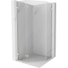 Mexen Lunar Fünfeck-Duschkabine mit linker Tür 80 x 80 cm, transparent, gebürstetes Nickel - 831-080L-080P-97-00-L