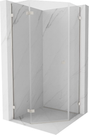Mexen Lunar Fünfeck-Duschkabine mit linker Tür 80 x 80 cm, transparent, gebürstetes Nickel - 831-080L-080P-97-00-L